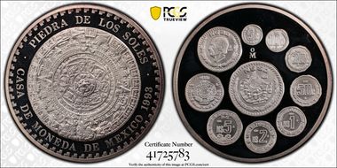 1993-Mo (5 Onza) New Pesos Ag Piedra De Los Soles PR67DCAM
