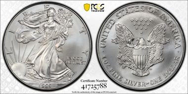 1999 $1 Silver Eagle MS70