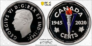 2020 5C 75th Ann. D-Day Colorized Silver PR69DCAM