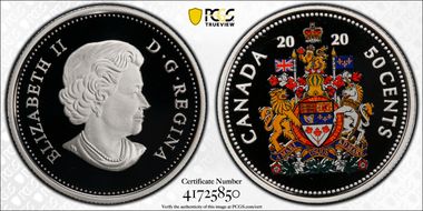 2020 50C Colorized - Silver PR69DCAM