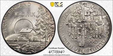 1990 P-M 100 Mar Disabled Veterans KM-67 MS69