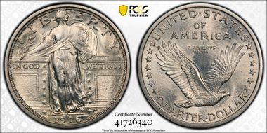 1916 25C Standing Liberty MS65FH