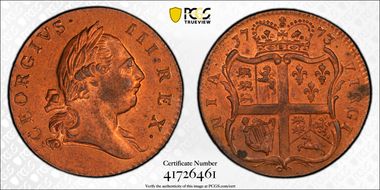 1773 VA 1/2P Period MS65RD