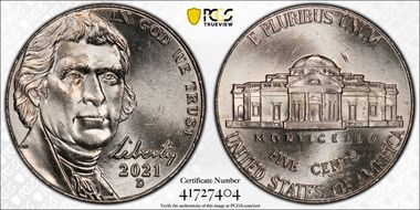 2021-D 5C Early Find MS64+ FS