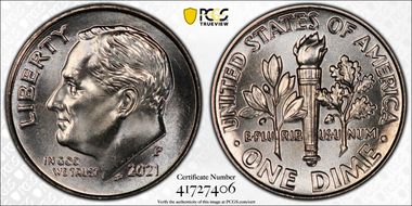 2021-P 10C Early Find MS65FB