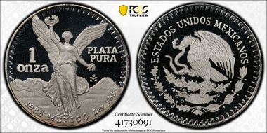 1986-Mo Onza Libertad Ag PR69DCAM