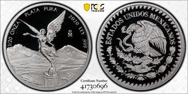 2020-Mo 1/20 oz Libertad Ag PR70DCAM