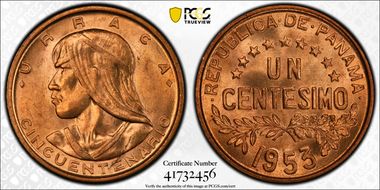 1953 1C Republic of Panama 50th Ann. MS65RD