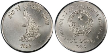 1986 100 D Peacock KM-20  Ag MS66