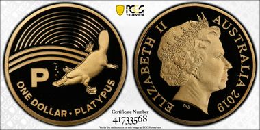 2019 $1 P- Platypus Great Aussie Coin Hunt PR70DCAM