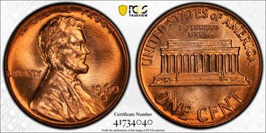 1960-D 1C Large Date MS66RD