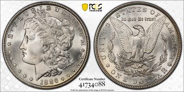 1886 $1 MS67+