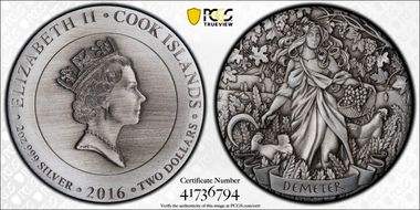 2016 $2 Demeter - Antiqued HR Gods of Olympus SP70