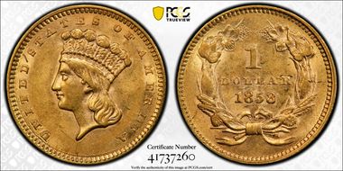 1858 G$1 AU58