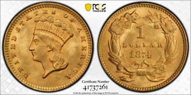 1874 G$1 MS64