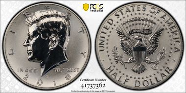 2018-S 50C Reverse Proof Silver 50th Anniversary Set PR70