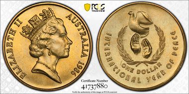 1986 $1 Peace MS66