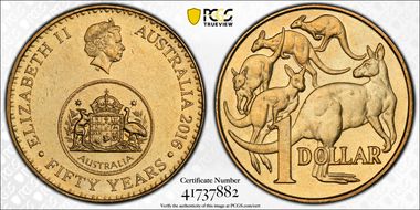 2016 $1 50 Yrs Decimal Currency MS64