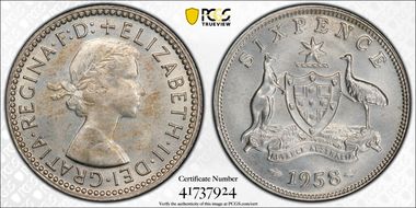 1958(m) 6D KM-58  Ag MS66