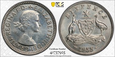 1955(m) 6D KM-58  Ag MS63