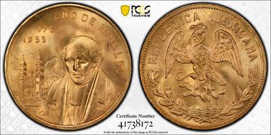 1953 (20 P) Hidalgo 200th Anniv. Grove-P-221a  Au MS65