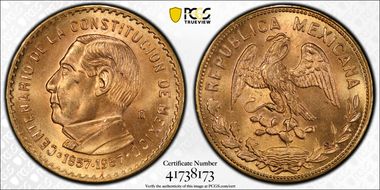 1957-Mo (10 P) Constitution X-M123a Au MS65