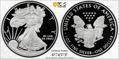 2021-W  $1 Silver Eagle - Type 1 First Strike PR70DCAM