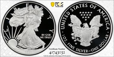 2021-W  $1 Silver Eagle - Type 1 First Strike PR70DCAM