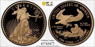 2021-W $5 Gold Eagle - Type 1 First Strike PR70DCAM