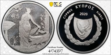 2020 € 5 Leda and the Swan PR69DCAM