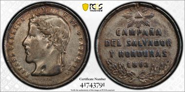 1863 Medal Salvador-Honduras Campaign Ag N1