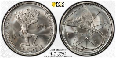 1974 Medal 50th Ann. Quetzal Ag MS66
