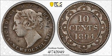 1894 10C Obverse 3 VF25