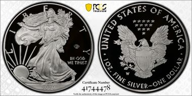 2020-W  $1 Silver Eagle - v75 Privy PR70DCAM