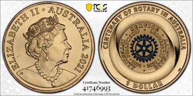 2021 $1 Centenary of Rotary MS67