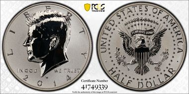 2014-W 50C Reverse Proof 50th Anniversary Set PR70