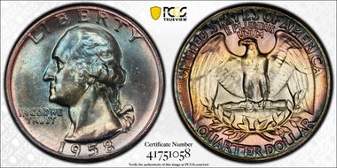 1958 25C Type B Reverse, FS-901 MS66