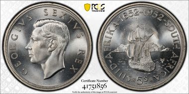 1952 5 Shil 300th Ann Founding of Capetown PL66