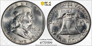 1961-D 50C MS64FBL