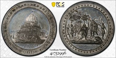 1893 WM Med. Eglit-54, Columbian Expo AU58