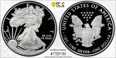 2021-W  $1 Silver Eagle - Type 1 First Strike PR70DCAM