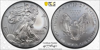 2020-W $1 Burnished Silver Eagle SP69
