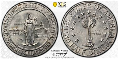 1936 50C Columbia MS64