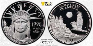 1998-W $10 Statue of Liberty PR69DCAM