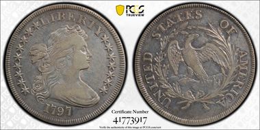 1797 $1 9x7 Stars, Large Letters VF30