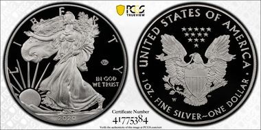 2020-W  $1 Silver Eagle - v75 Privy PR70DCAM