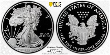 2021-W  $1 Silver Eagle - Type 1 First Strike PR70DCAM
