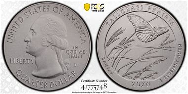 2020-P 25C Tallgrass Prairie NP 5 oz Silver SP70