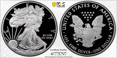 2021-W  $1 Silver Eagle - Type 1 First Strike PR70DCAM