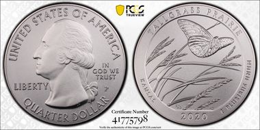 2020-P 25C Tallgrass Prairie NP 5 oz Silver SP70